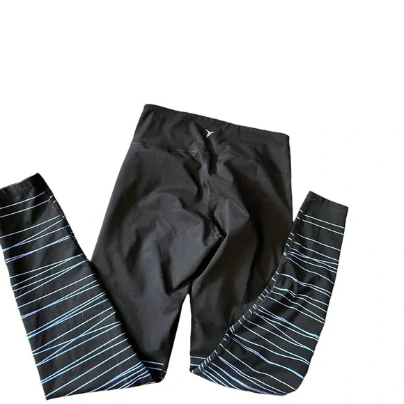 Old Navy Black and Blue Leggings Pants size Medium - Picture 2 of 5